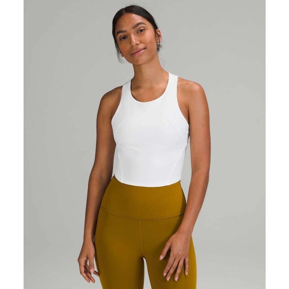 Lululemon Invigorate Training Tank Top White Women’s Size 4 Everlux Cropped EUC